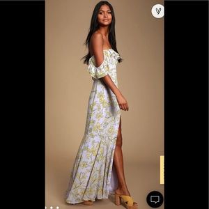 Lulu’s Adelaide Lavender Off The Shoulder Maxi/ Long Dress